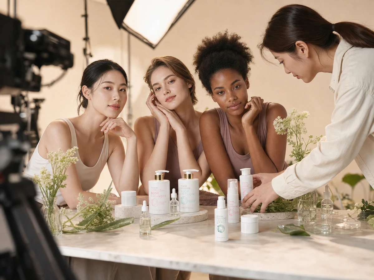 Bonfre-inspired model campaign studio visual
